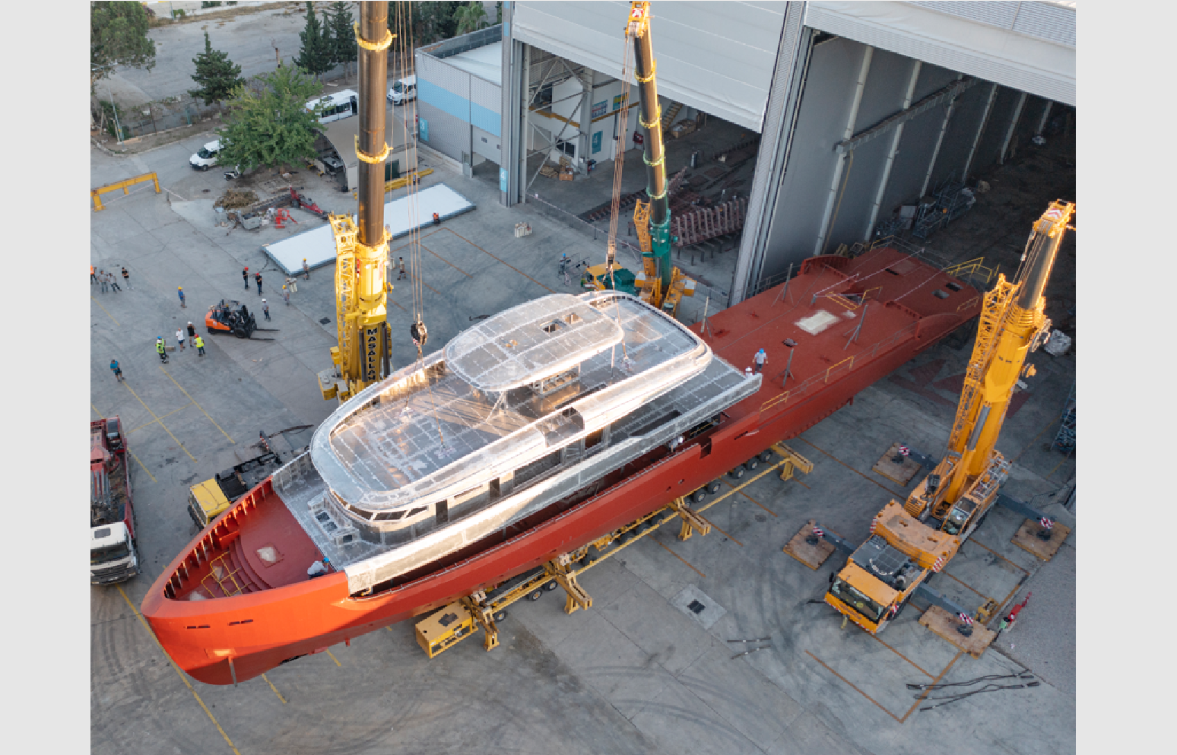 Construction of Alia Sea Club 53m full custom yacht on schedule for delivery fall 2023