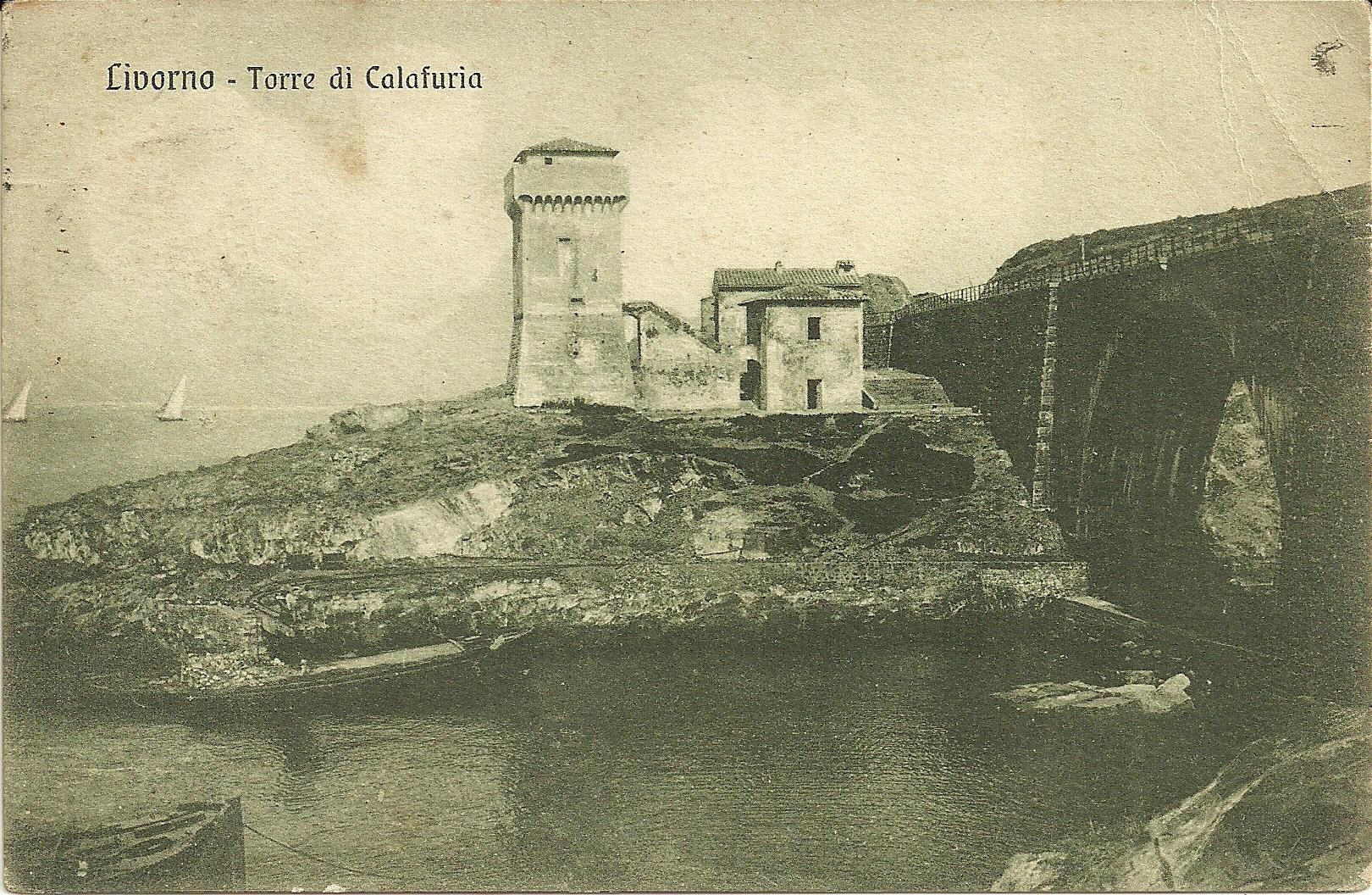La Torre di Calafuria in una cartolina d'epoca