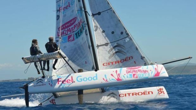 Vittorio e Nico Malingri sul loro catamarano FeelGood