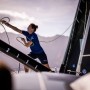 26 January 2023, Leg 2 onboard Holcim - PRB Team. Susann Beucke throws the new sheet outboard of the foil. © Georgia Schofield | polaRYSE