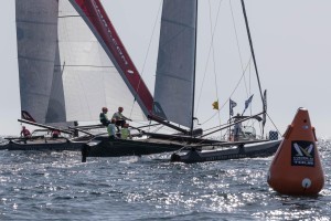 Packed Race Course as the M32s & Volvo Ocean 65 boats Race Side by Side