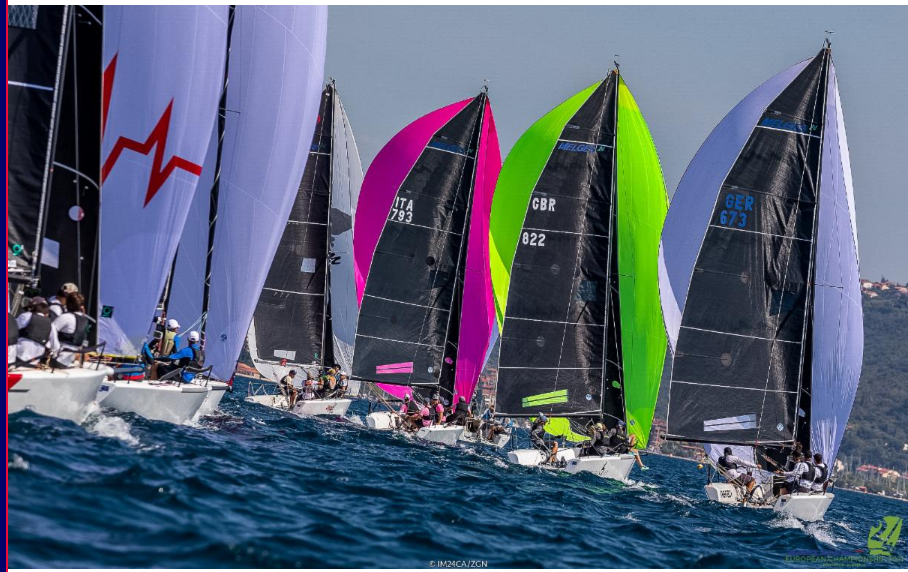 The Melges 24 fleet at the European Championship in Portoroz, Slovenia in September 2021 - the first event after two years since the Worlds 2019 in Villasimius, Italy, when the Melges 24 fleet returned to a racing for the titles