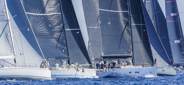 Lining up for the start of today's only windward-leeward race