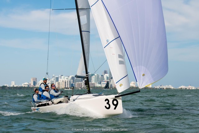 Wind rises and falls and leaders change on day 2 at Bacardi Winter Series
