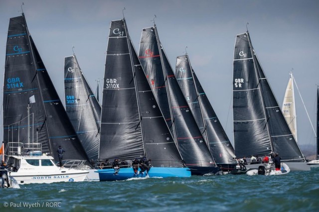 The fleet enjoyed exhilarating racing in the Solent on the second day of the RORC Easter Challenge © Paul Wyeth/pwpictures.com