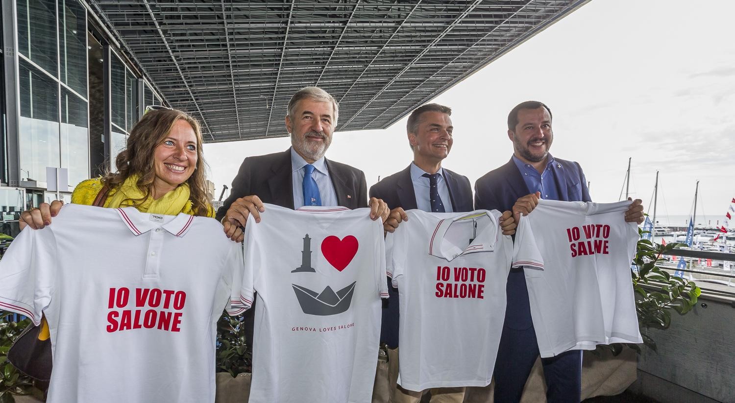 Matteo Salvini in visita al 57° Salone Nautico di Genova