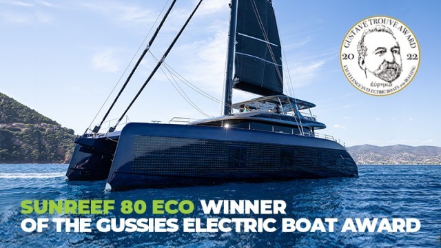 The Sunreef 80 Eco wins the Gussies Electric Boat Award